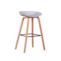 taburete nordico con patas de madera de haya  54x45x83cm - gris claro