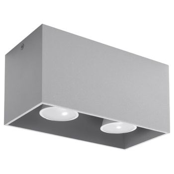 Lámpara de techo gris aluminio alt. 10 cm
