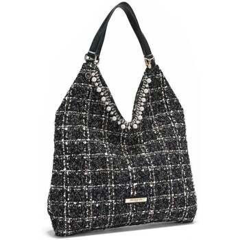 Nicole Lee Bandolera BOLSO HOBO GRANDE ESTILO TWEED (NEGRO) para mujer