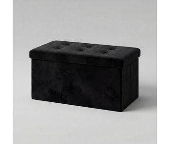Baúl ottoman plegable 76x38x38cm color negro - conforama
