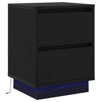 Armario De Noche Roble Negro 39 X 34,5 X 50 Cm Vidaxl