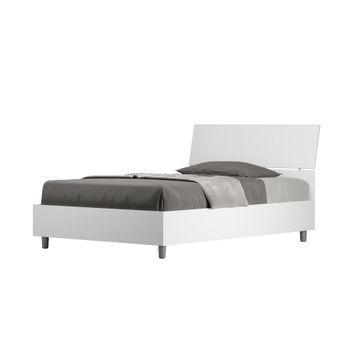 Cama Con Almacenaje 120x190 Con Cabecera Inclinada Fresno Blanco Demas