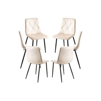 Pack 6 Sillas Lyke Terciopelo De Terciopelo 88*44.50*39 Cm - Beige