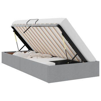 Cama Con Almacenamiento Gris Claro 90 X 190 Cm Tela Vidaxl