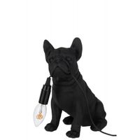 lampara de bulldog sintetico negro de 25x14x29 cm