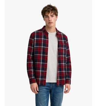 Superdry para hombre. M4011197A Camisa Cotton Lumberjack rojo (M), Casual, Algodón, Manga larga