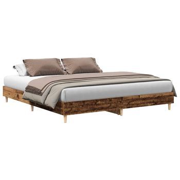 Estructura De Cama Sin Colchón Madera Antigua 180x200 Cm