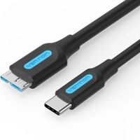 vention cqabd cable usb 30 microusb a usb-c 5gbps 50cm negro