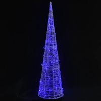 cono de luz led de piramide decorativo acrilico azul 120 cm vidaxl
