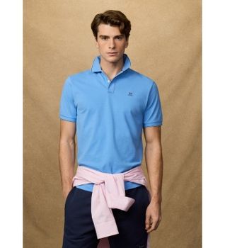 Hackett London para hombre. HM5600136 Polo Heritage Tipped azul (XXL), Casual, Algodón, Manga corta