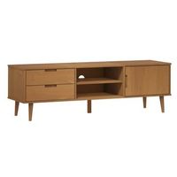 mueble de tv molde madera maciza de pino marron 158x40x49 cm vidaxl