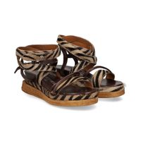 as98 sandalias con plataforma mujer - marron talla 38