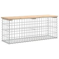banco jardin  banco de exterior  silla de jardin diseno gaviones madera maciza pino 103x315x42 cm
