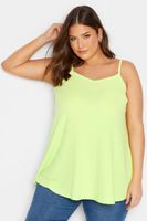 yours camiseta de tirantes con vuelo verde lima mujer curvy y tallas grandes yours