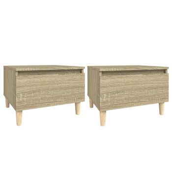 Mesas Auxiliares 2 Uds Madera Roble Sonoma 50x46x35 Cm Vidaxl