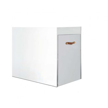 Zapatero tirador cuero aglomerado blanco 74x115 cm