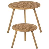 set 2 mesas auxiliares madera bambu