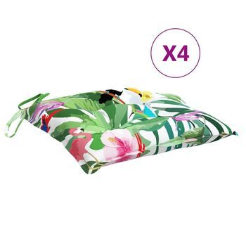 Cojines Para Silla 4 Uds Tela Multicolor 40x40x7 Cm Vidaxl