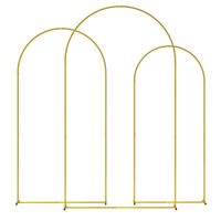 outsunny set de 3 arcos de jardin para rosas de metal de 220200180 cm con recubrimiento en polvo para patio terraza dorado