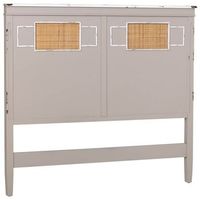 cabecero de cama de madera con rejilla gris 150x6x130