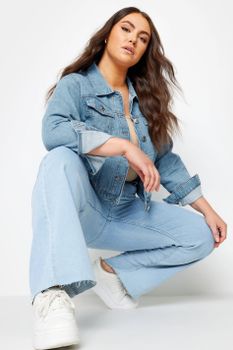 Yours Cazadora Vaquera Azul Clara, Mujer Curvy Y Tallas Grandes, Yours