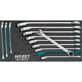 Hazet 163-385/12 Juego De Llaves Combinadas De Carraca ∙ Perfil De Tracción Hexagonal Doble Exterior ∙ 8 ∙ 9 ∙ 10 ∙ 11 ∙ 12 ∙ 13 ∙ 14 ∙ 15 ∙ 16 ∙ 17 ∙ 18 ∙ 19 ∙ Número De Herramientas: 12