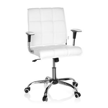 Silla De Oficina / Silla Giratoria Ernesto Piel Sintética Blanco Hjh Office
