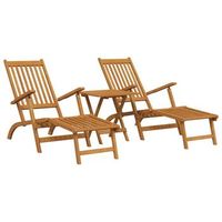 silla de jardin  silla de exterior  sillon jardin con reposapies y mesita madera maciza de acacia