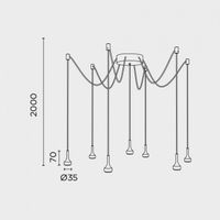 lampara colgante led mini 21w