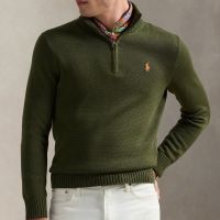 polo ralph lauren half zip cotton knit jumper - xxl