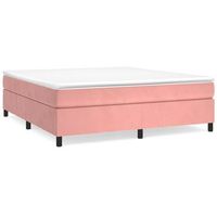 cama matrimonial  cama para adultos  estructura de cama box spring terciopelo rosa 160x200 cm