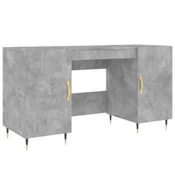 Escritorio | Mesa De Trabajo Madera De Ingeniería Gris Hormigón 140x50x75 Cm