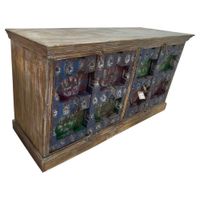 aparador de madera artesanal marron 216x52x93h