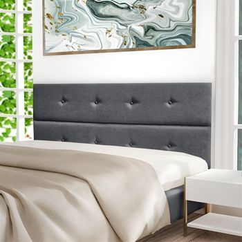 Cabecero Cama Moscú Tapizado Tejido Antimanchas Gris Marengo 200x70cm