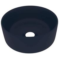 lavabo de lujo redondo ceramica azul oscuro mate 40x15 cm vidaxl