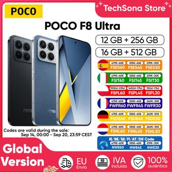 Teléfono Inteligente POCO F8 Ultra 5G Versión Global Snapdragon ®   8 Elite Gen 5, Pantalla AMOLED de 6.9 Pulgadas con Protección Ocular, HyperCharge de 100W, 6500mAh, NFC