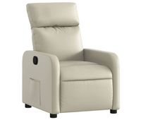 vidaxl sillon reclinable de cuero sintetico crema