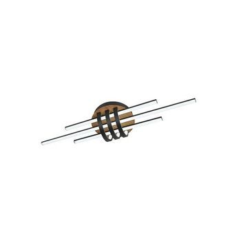 Plafón Led 64w 7040lm 3000-6500k 85cm Negro/madera Regulable Serie Kirova