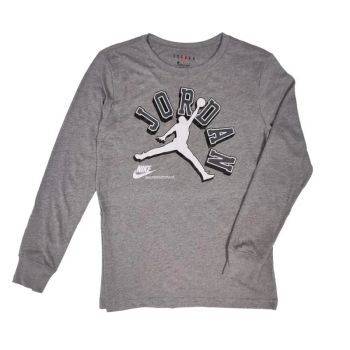 Camiseta Nike Air Jordan Jumpman Manga Larga Junior Gris.