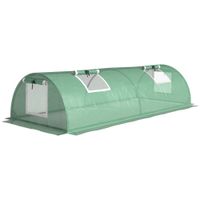 outsunny invernadero pequeno para cultivo de plantas con 4 ventanas marco de acero y cubierta de pe anti-uv 200x80x45 cm verde