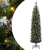 arbol de navidad artificial estrecho con 300 leds 180 cm vidaxl