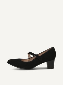 CAPRICE Pumps, black, made of Leather with Block heel, Size 36