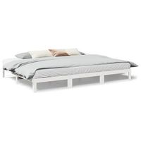 estructura de cama familiar sin colchon blanco 270x200 cm vidaxl