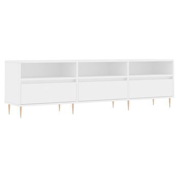 Mueble De Tv Madera Contrachapada Blanco 150x30x44,5 Cm Vidaxl