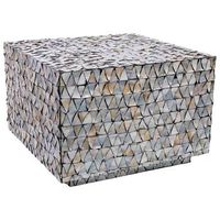 mesa de centro de madera y madreperla gris 65x65x45h cm