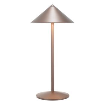 Lámpara De Mesa Led Recargable Zafferano Pina L Desk 6w, Ip65, Regulador Táctil, Cabezal Magnético, Diseño Moderno Para Interior Y Exterior - Bronce