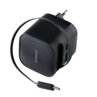 adaptador de corriente intenso w65acic 65w gan con puertos usb-c y usb-a