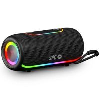 spc orbital storm - altavoz bluetooth potente 60w portatil con luz led 360  hasta 20h de bateria  ipx6 resistente al agua  true wireless  usb microsd y jack 35mm  altavoz con correa