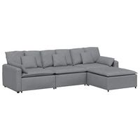 sofa modular con reposapies y cojines color gris claro vidaxl