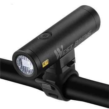 Luz delantera de bicicleta WEST BIKING 500LM 85° Proyector luz 5000mAh recargable por USB faro de largo alcance lámpara